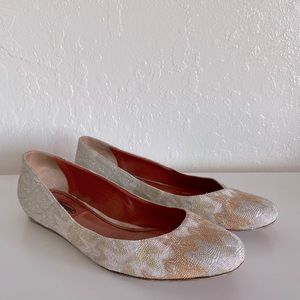 Missoni Zig Zag Embroidered Iconic Print Ballet Flats